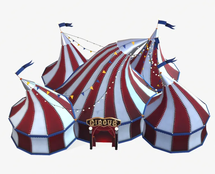 Circus Tent Low-poly 3D model