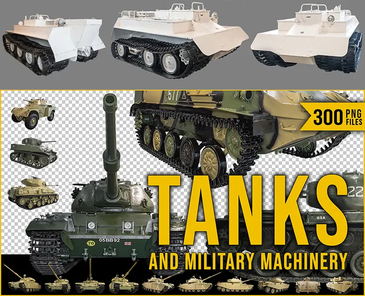 300 PNG Tanks & Military Machinery Cutout Pictures