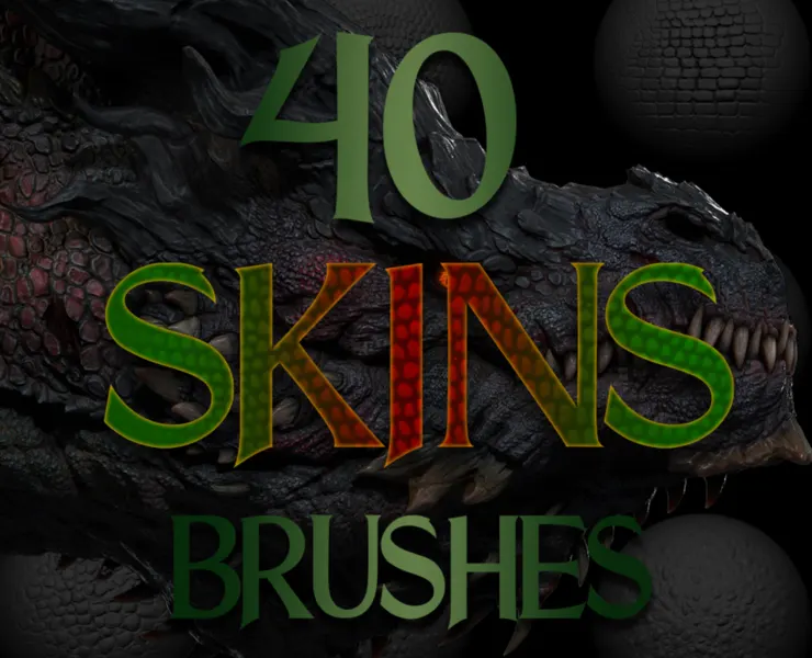 40 Dragons and Reptiles Skins Brush + Alpha