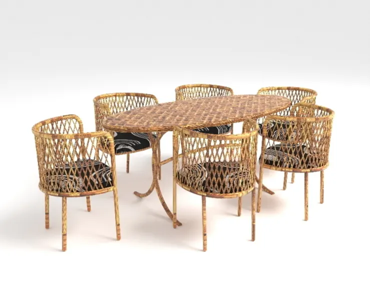 Bamboo Dining Table Set