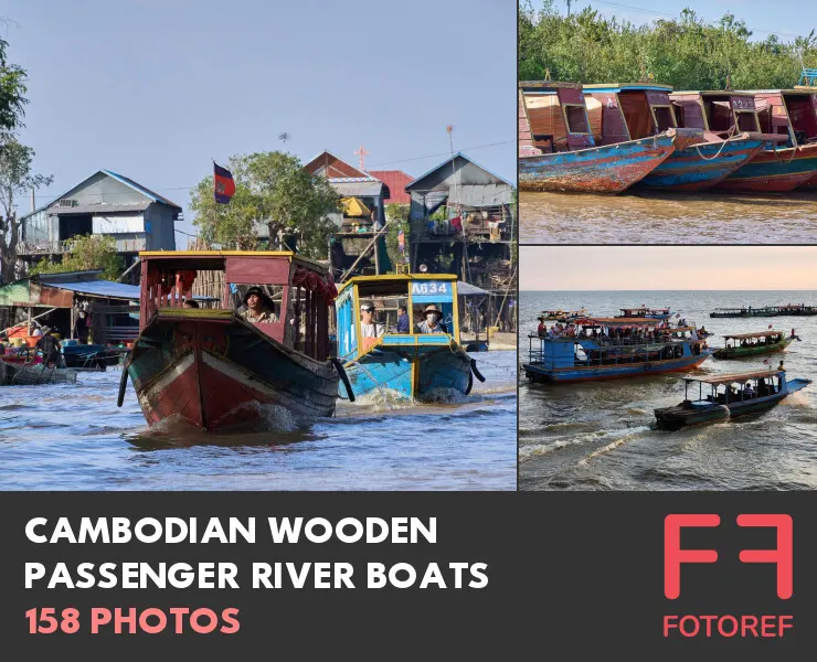 158 photos of Cambodian Wooden Passenger River Boats