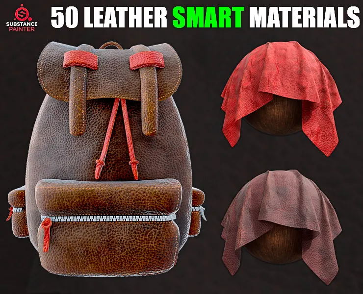 50 Leather Smart Materials (Substance Painter)