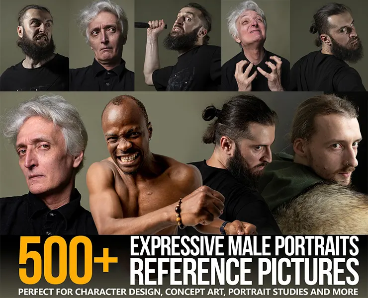 500+ Expressive Male Portraits Reference Pictures