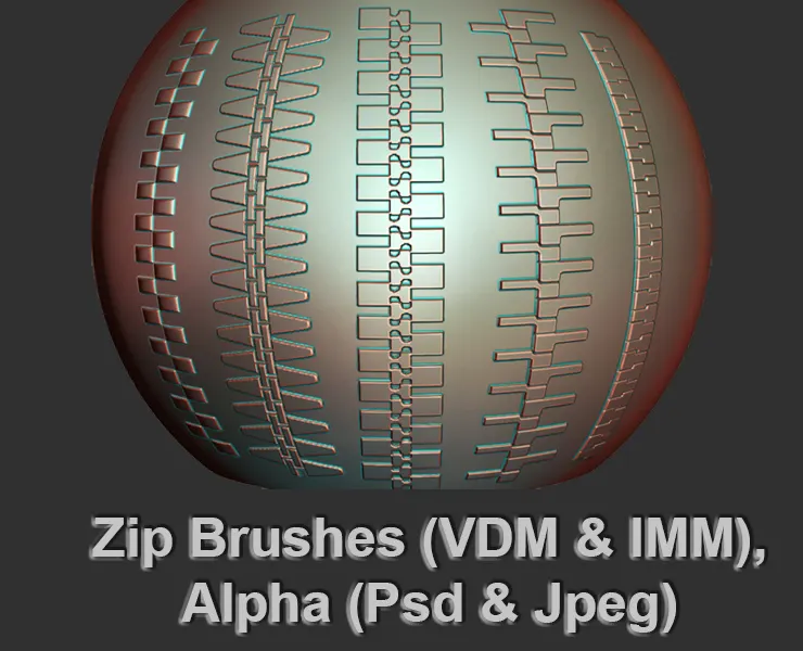 13 Zip Brushes (VDM &amp; IMM) and Alpha Maps (Psd &amp; Jpeg)