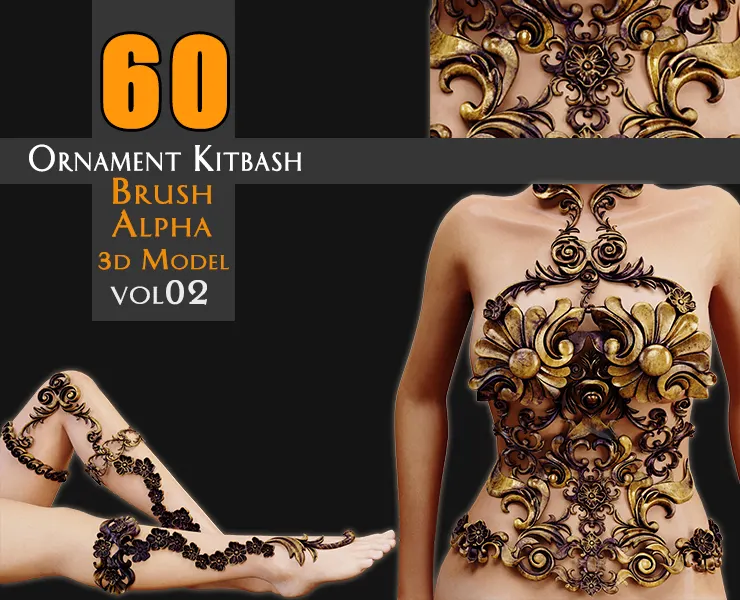 60 Ornament Kitbash / Alpha / 3D Models / IMM vol 02