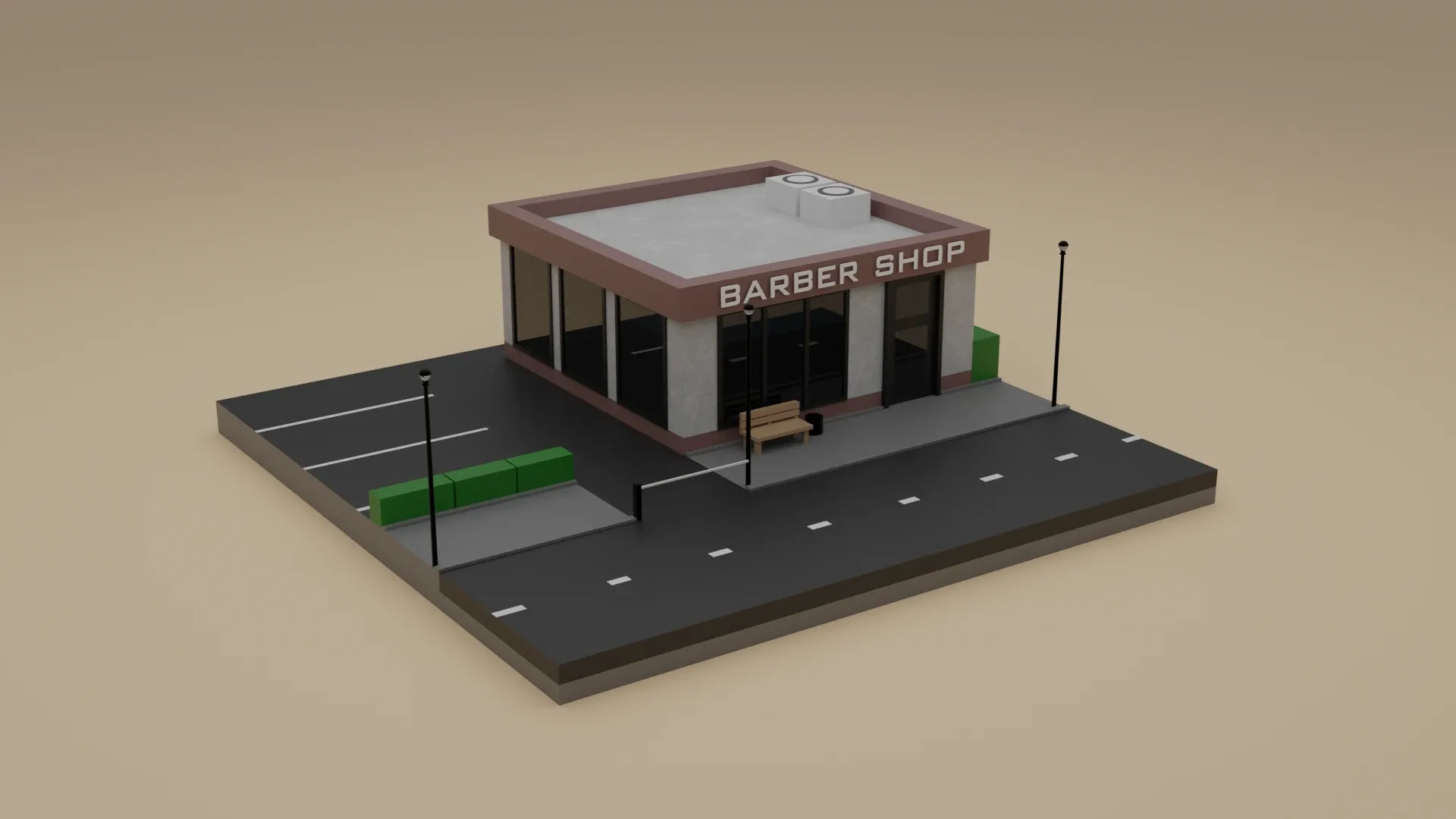 Low Poly Barber Shop