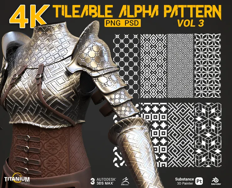 Seamless Fabric Geometrical Pattern Alpha Pack I 4K