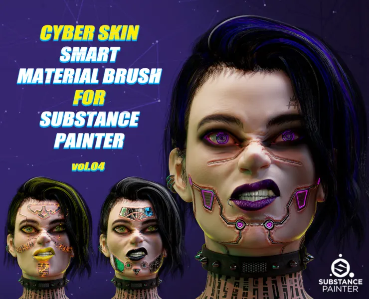 5 Cyber Skin Smart Material Brushes For SubstancePainter_VOL04