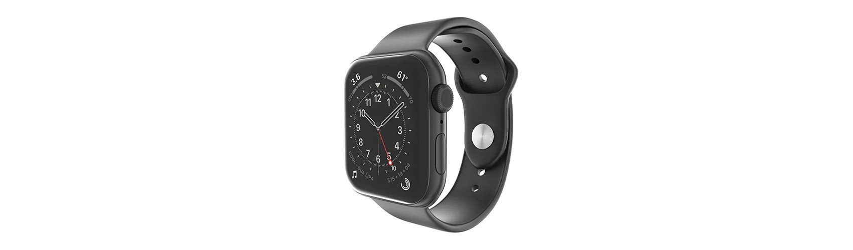 Apple Watch Series 6 44mm Space Gray Aluminum Case with Black Sport Band