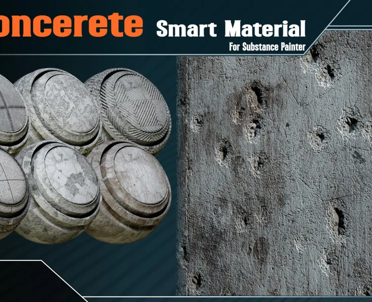 14 High detail Concrete Smart materials - Vol17 (spsm file)