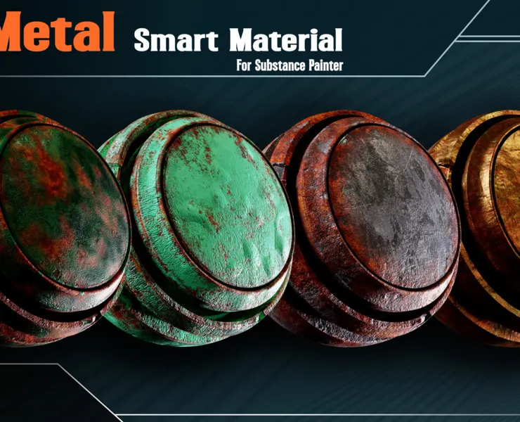 20 Metal Smart Materials - VOL.15 (spsm file+1 Free Sample)