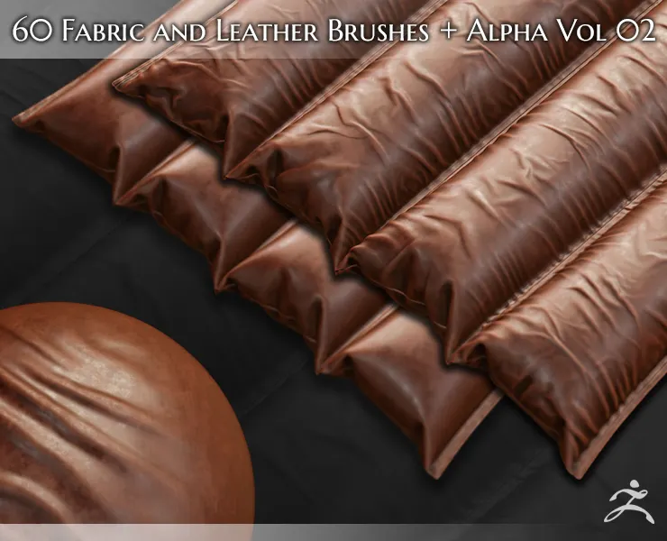 60 Fabric and Leather Brushes (Tension & Compression Folds) Vol 02