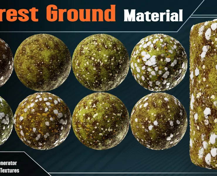 8 Forest Ground Material - Vol.17 ( PBR Textures + SBS File )