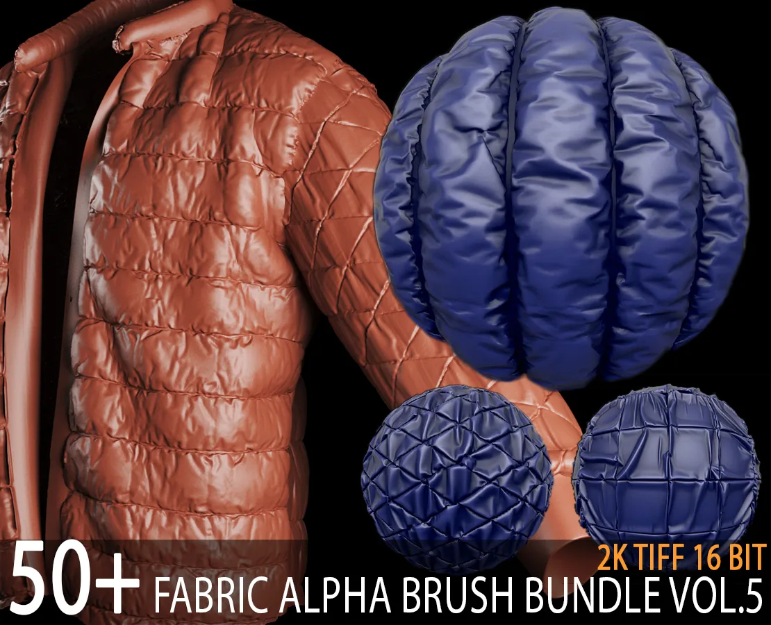 50+ fabric and cloth alpha brush bundle vol5 + free video