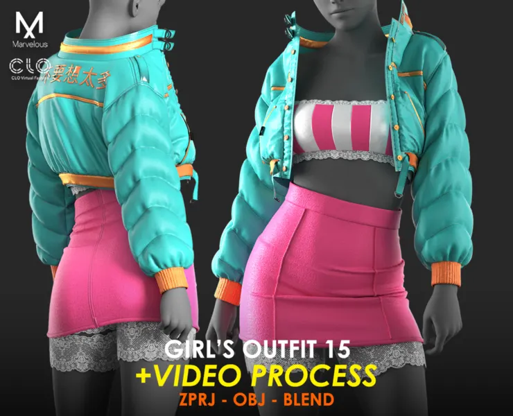 Tutorial Marvelous / CLO - Girls Outfit 15