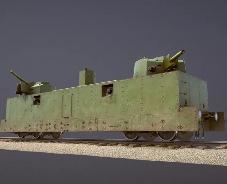 Armored Train PL-37 Railway Light Artillery Wagon