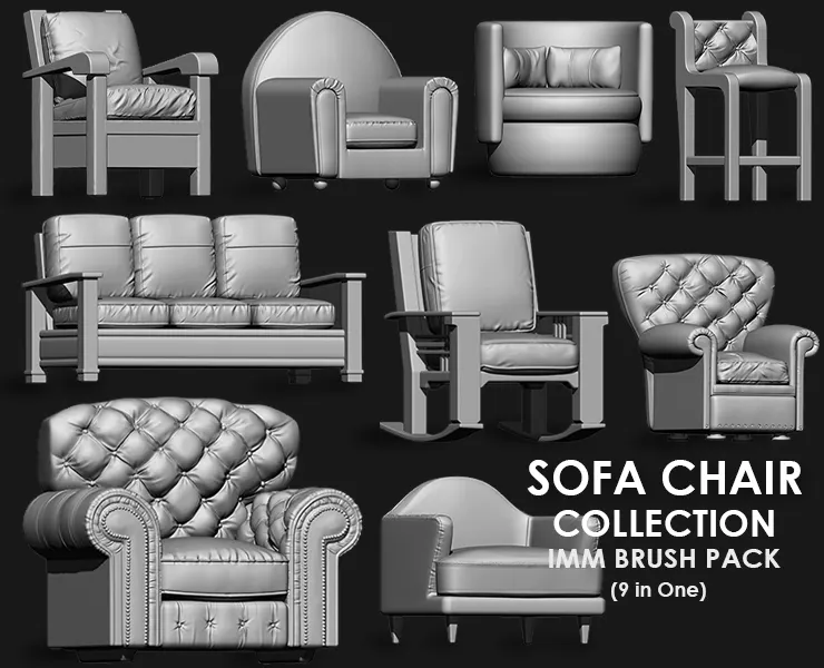 Sofa Chair Collection IMM Brush Pack (9 in One)