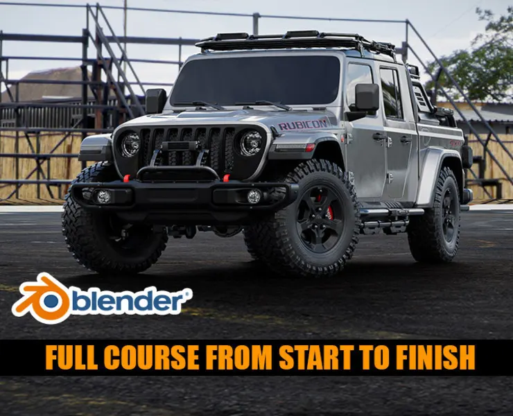 BLENDER:Learn how to create Jeep Gladiator from A to Z