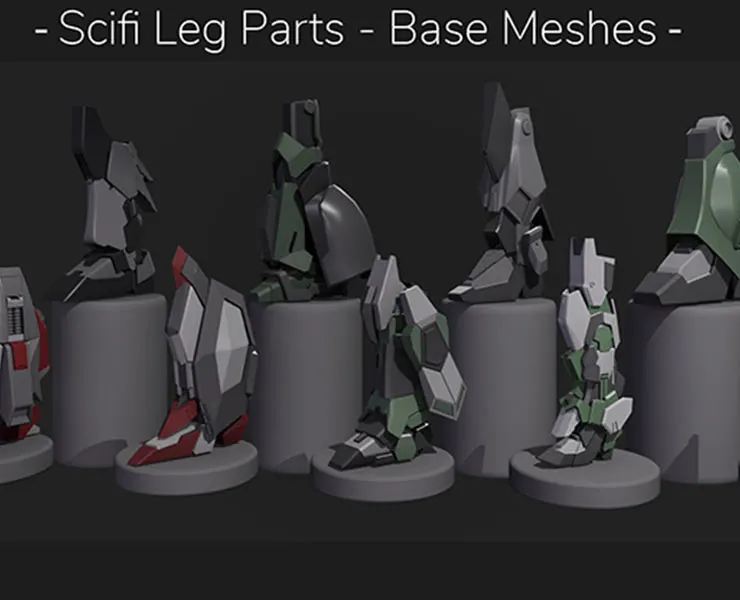 Scifi Leg Parts - Base Meshes