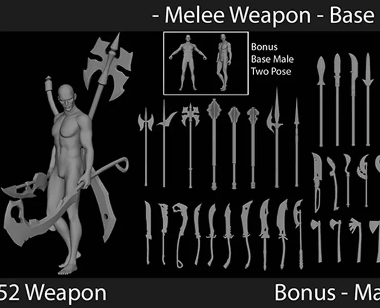 Melee Weapons - Base Meshes