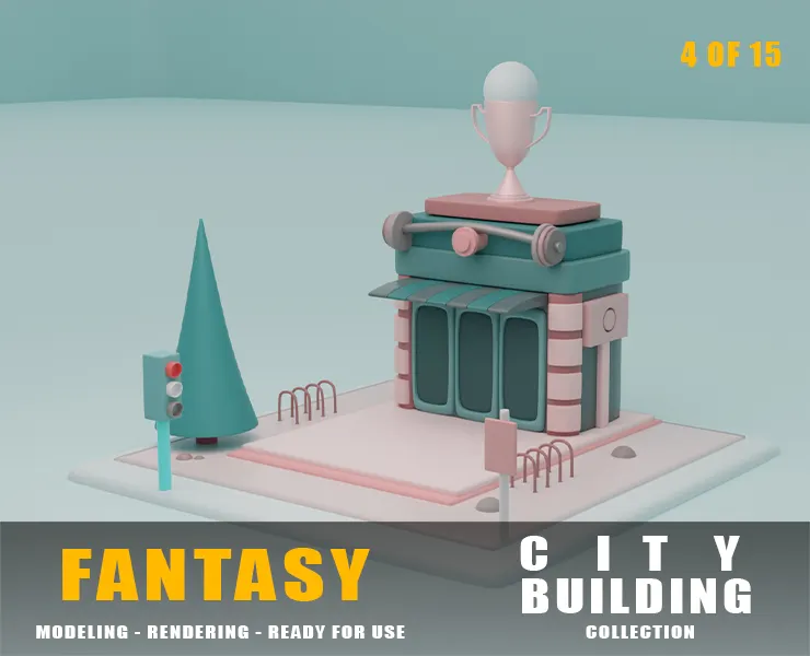 GYM fantasy building collection cartoon city