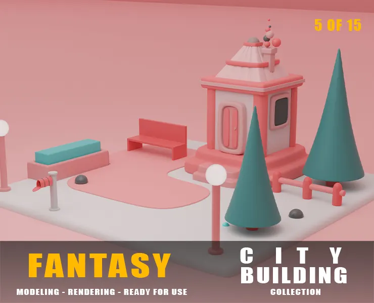 House fantasy building collection cartoon city