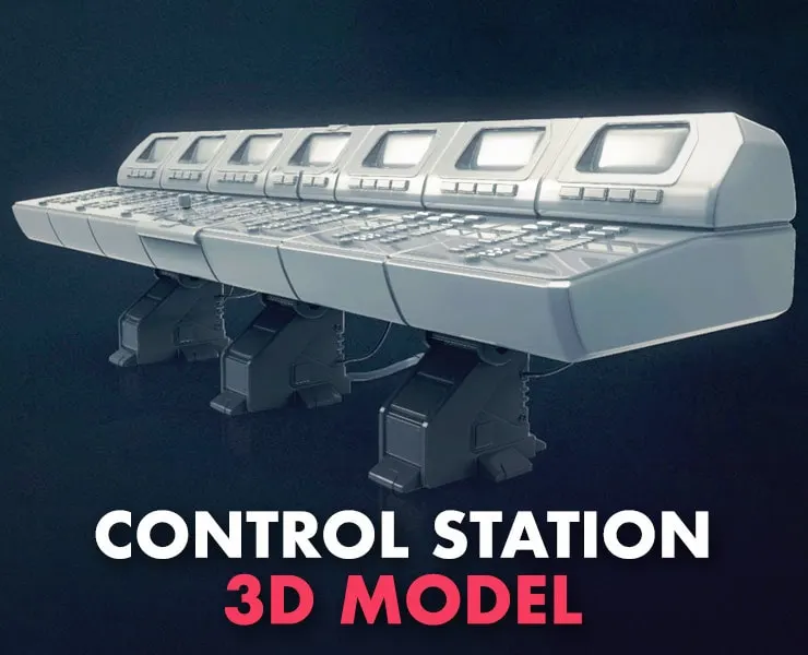 3D Computer Control Station - High Poly