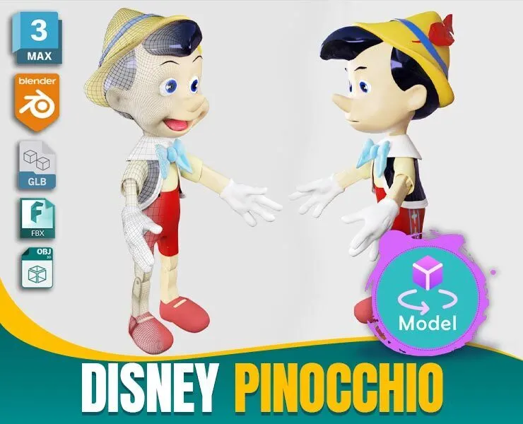 Disney Pinocchio 3D model Rigged in 3Ds Max