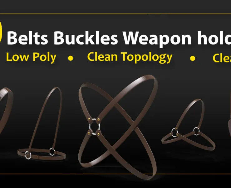 30 Belts-Buckles-Weaponholders Basemesh (FBX)