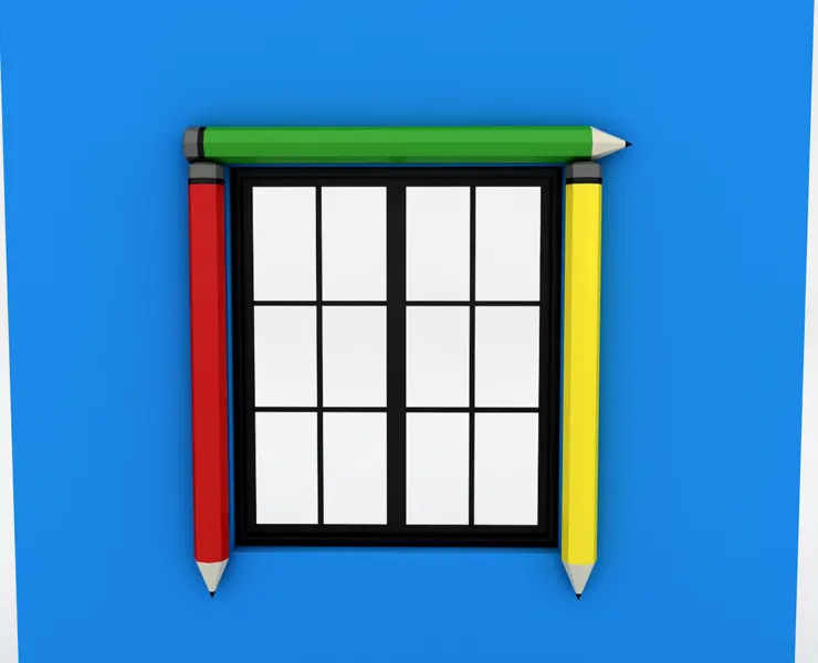 Kindergarten Window Low-poly 3D model