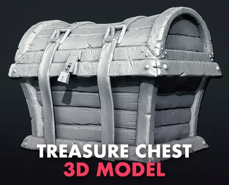 3D Treasure Chest - High Poly