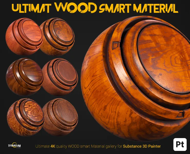 40 Ultimate Wood Smart Material + 4K PBR texures
