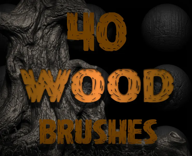 Zbrush + Blender - 40 Wood Details VDM Brush