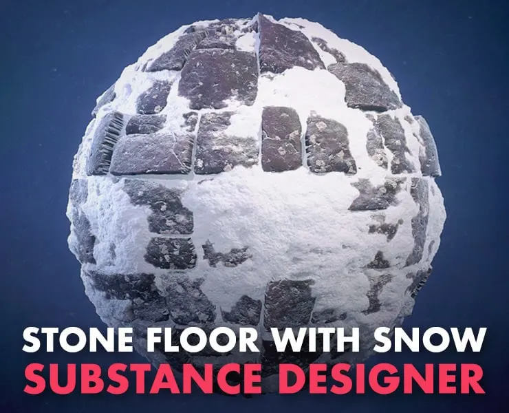 Stone Floor With Snow - Substance Designer