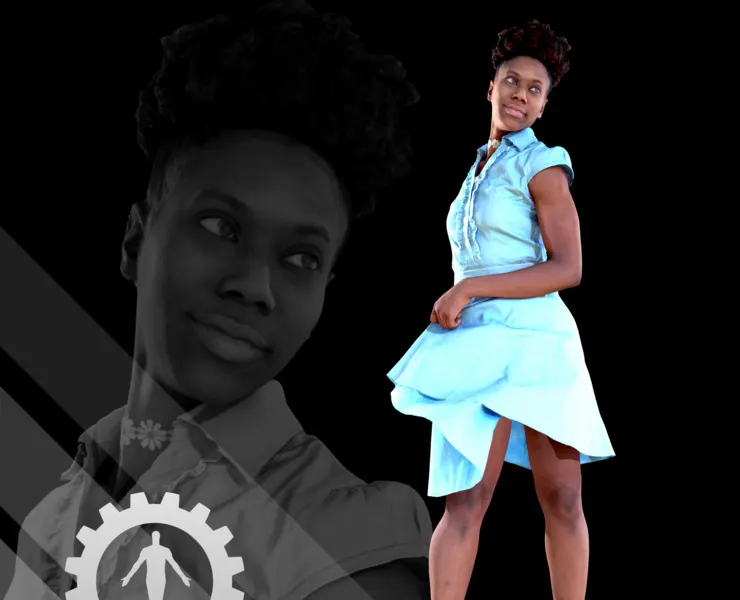 Female Scan - Tiana in Blue Dress