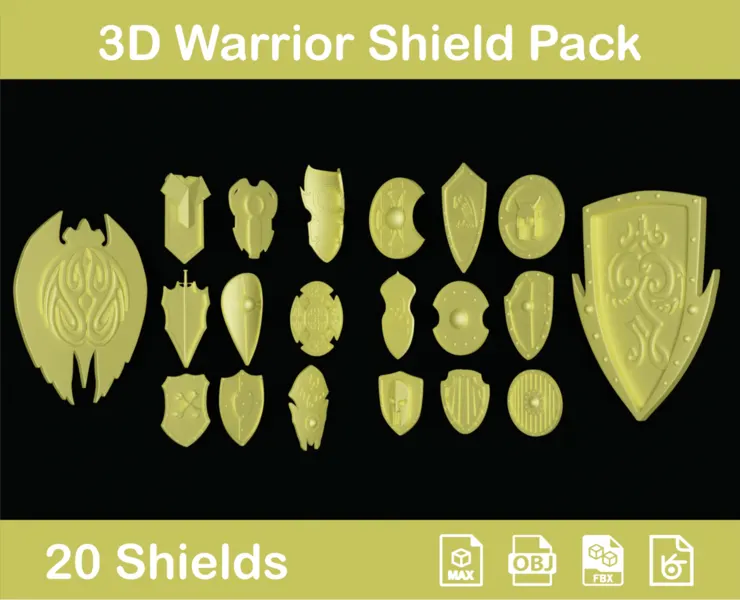 3D Warrior Shield Pack