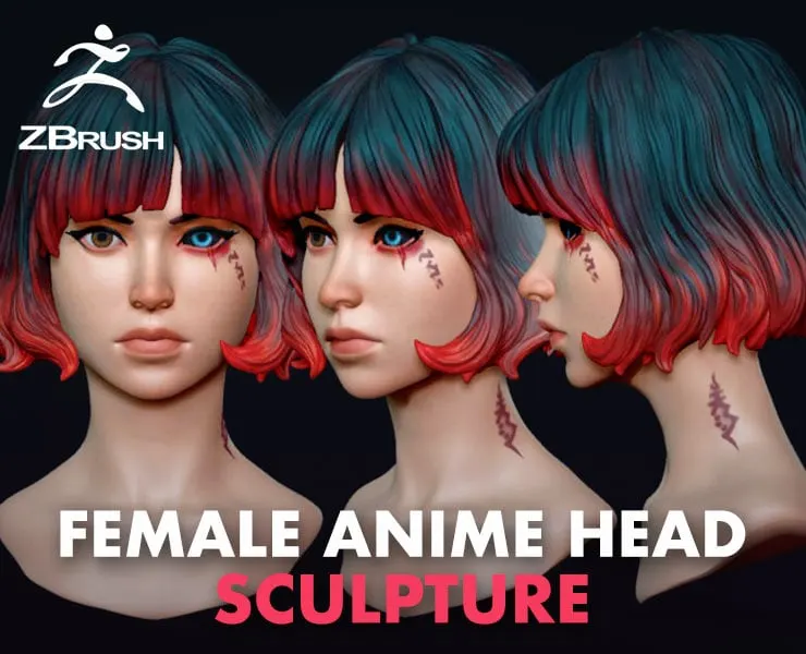 Female Anime Head 3 - Akane