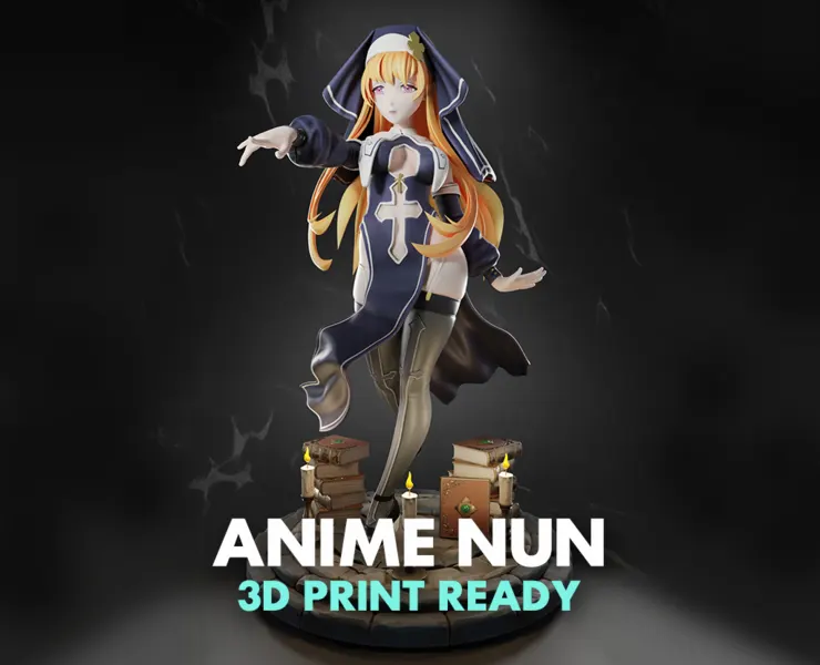 Anime Nun - 3D Print Ready