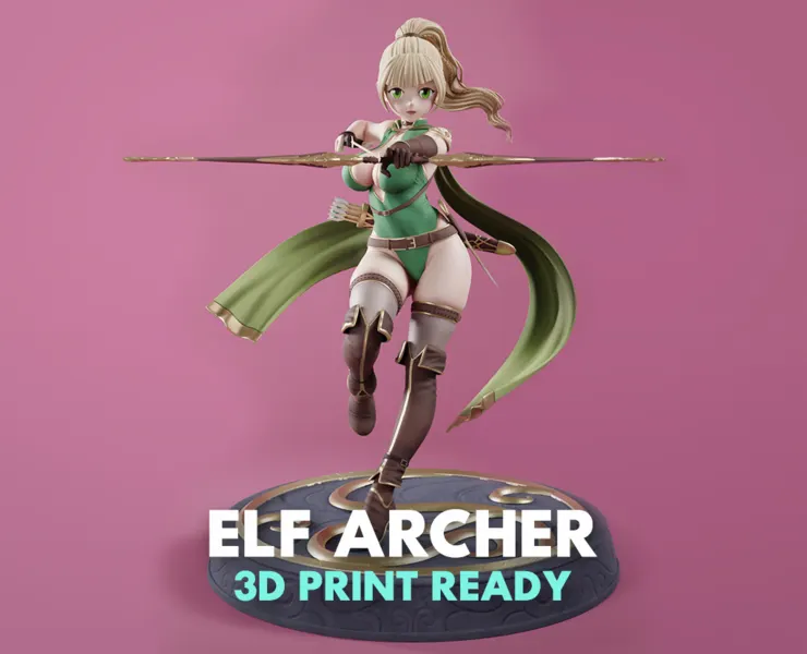 Anime Elf Archer - 3D Print Ready