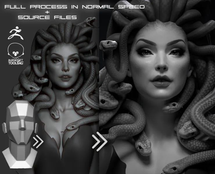 Meduza project files + FULL video process in normal speed (without explanation)