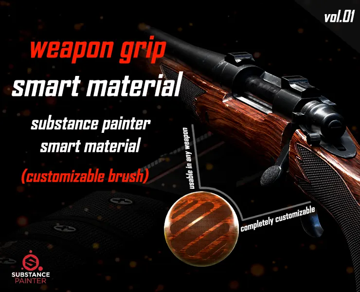 Weapon Grip Smart Material_Substance Painter_Vol01