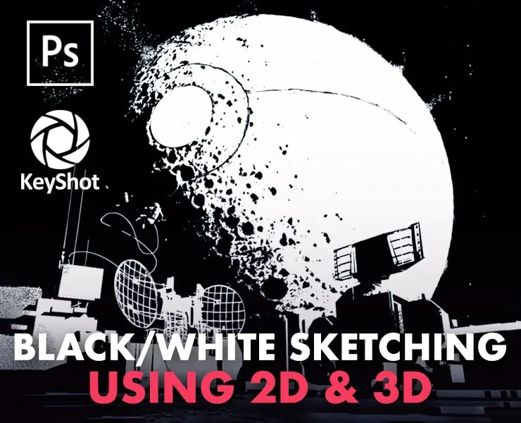 Black/White Sketching Using 3D & 2D