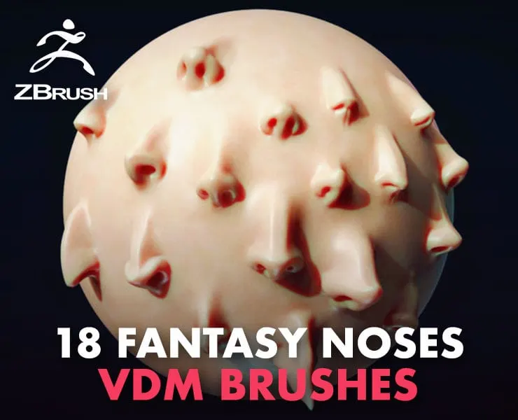 ZBrush - 18 Fantasy Noses - VDM Brushes