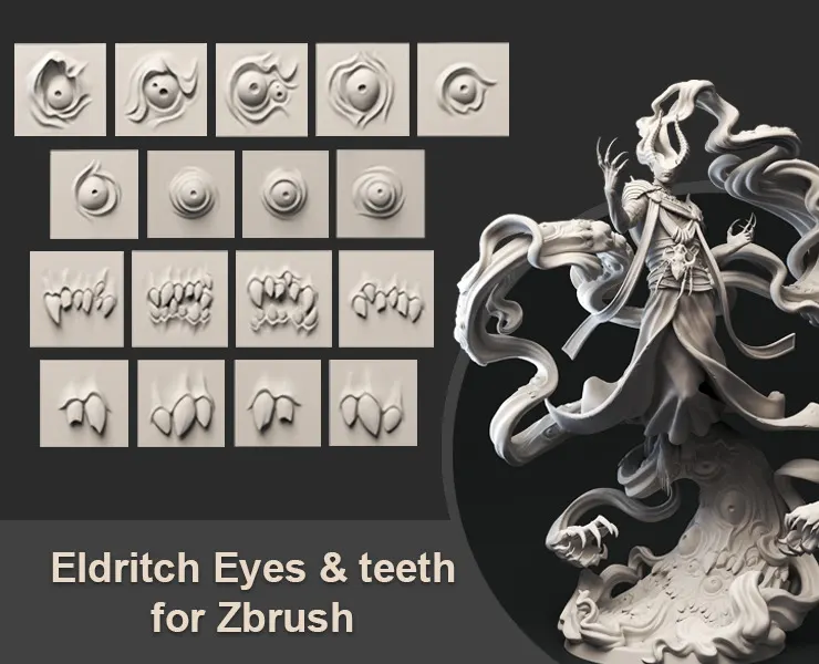 Eldritch Eyes & Teeth for Zbrush