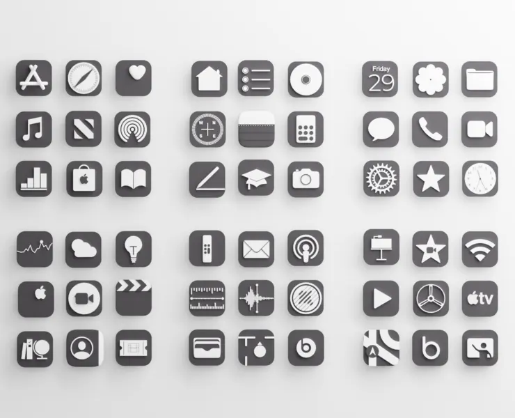 Apple Icons with Dark Mode