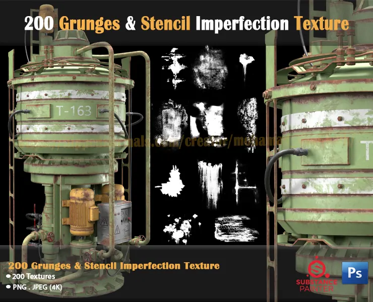 200 Grunges & Stencil Imperfection Texture