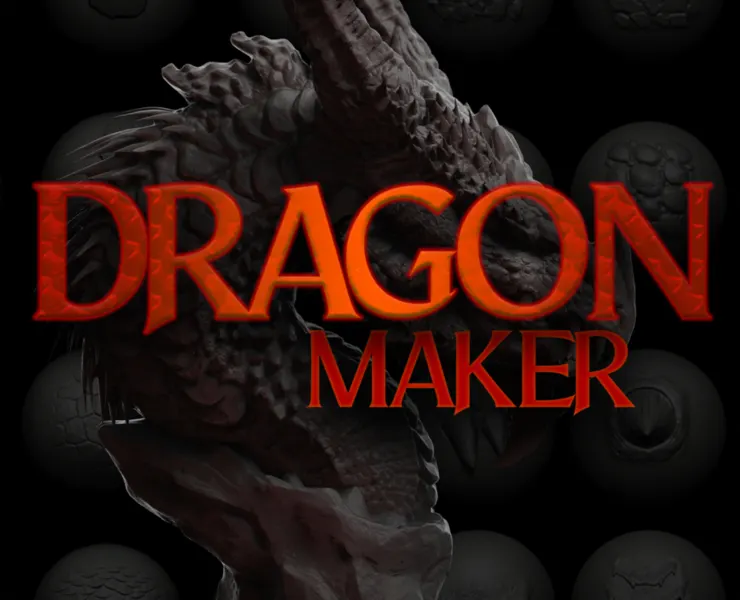 Zbrush + Blender Dragon Maker 180 Brushes