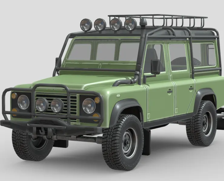 Low Poly Car - Land Rover Defender D110 3D Model