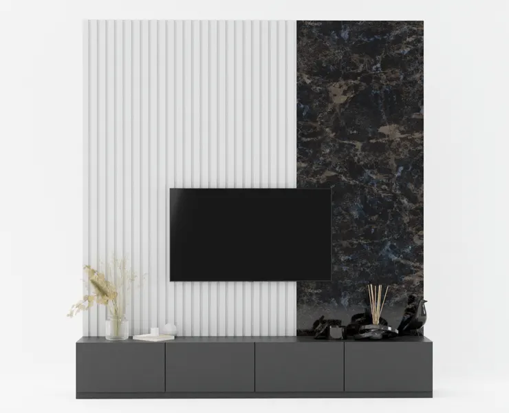 Tv Wall With Decoration