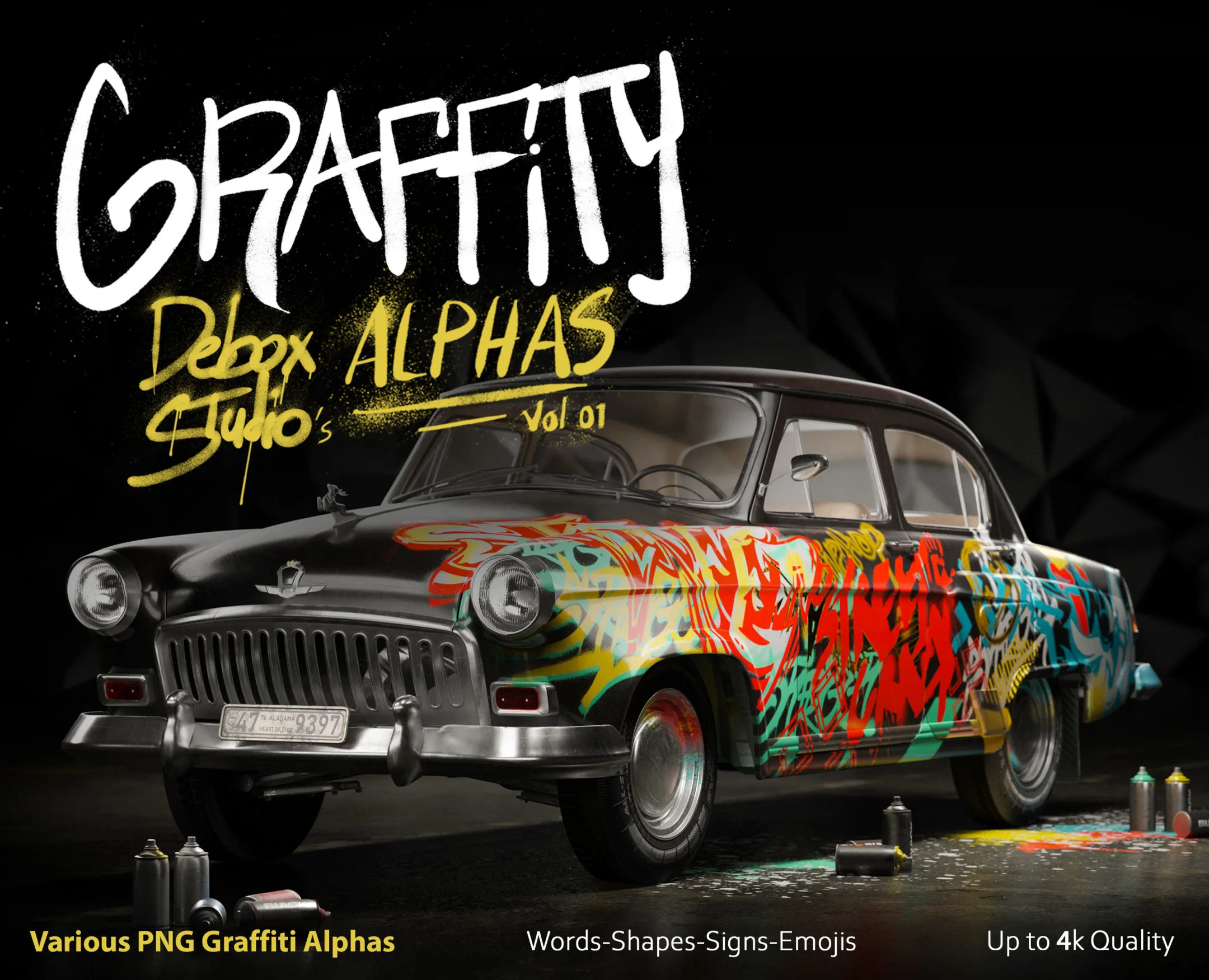 Graffiti Alphas-PNG-Vol01-Substance Painter-Photoshop